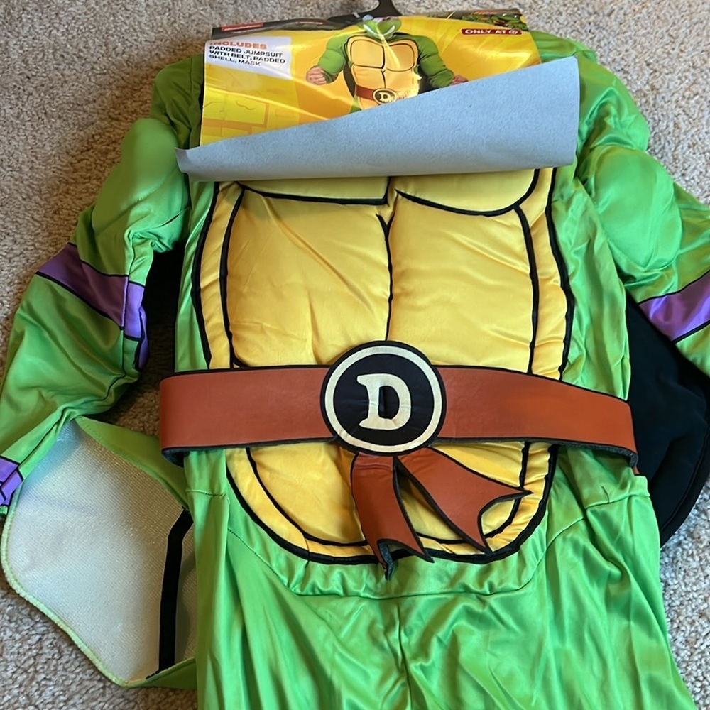 Teenage mutant ninja turtles Donatello costume padded jumpsuit belt mask 10-12 - Picture 2 of 3